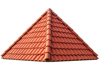 Naklejka premium Red clay tile roof of a house