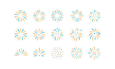 Set of abstract floral and snowflake icons in seamless decorative pattern design