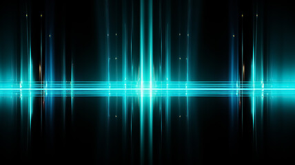 Abstract turquoise blue background with lines on black background
