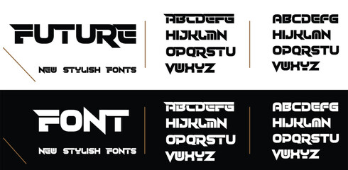 Future modern stylish typography capital alphabet letter logo design