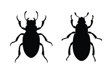 Beetle silhouette vector bundle  illustration