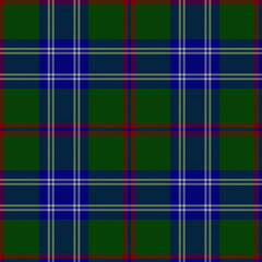 Green, Red, Blue, White Tartan Weave Pattern - Tile