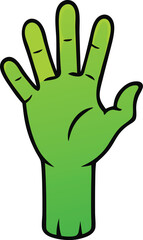 Fototapeta premium zombie hand icon clipart vector on transparent background 