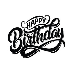 Obraz premium Happy birthday hand lettering design