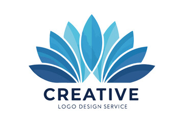 Company logo vector with natural elements and green leaf design