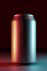Fototapeta premium Soda can mockup featuring soft lighting and gradient reflections for product showcase and design presentation