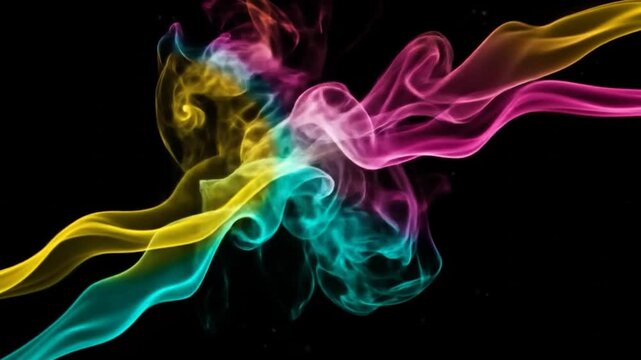 Abstract swirling smoke in vibrant colors