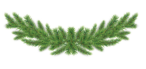 Christmas and New year realistic garland of fir branches. Vector Illustration.eps © MariamJahan