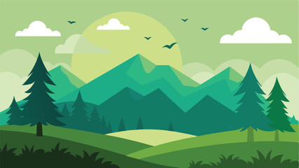 Obraz premium landscape with mountains and trees