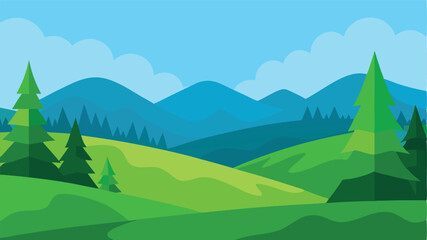 mountain landscape with forest