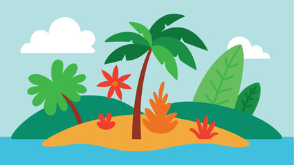 Obraz premium tropical island with palm trees landscape