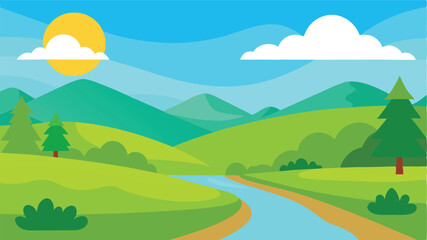 Fototapeta premium landscape with mountain landscape