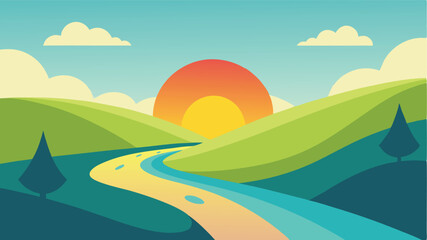 vector illustration of a tropical landscape