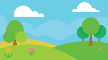 Fototapeta premium landscape with trees and clouds