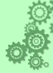 Green Gear Mechanism Background – Abstract Industrial Technology Design.