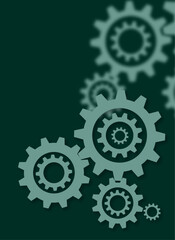 Green Gear Mechanism Background – Abstract Industrial Technology Design.
