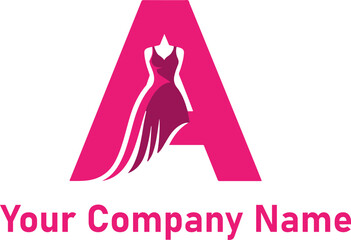 Initial a letter dress Logo Design vector Template. Abstract Letter a logo Design