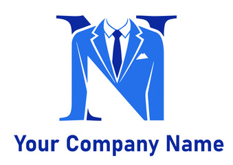 Initial N letter suit Logo Design vector Template. Abstract Letter N logo Design