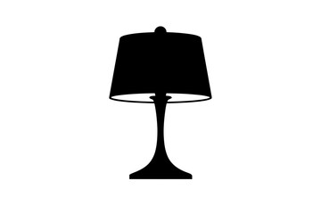 Silhouette of a classic table lamp with lampshade