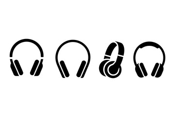 Illustration of four different styles of headphones