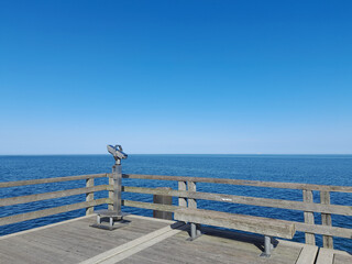 Seebrücke, Meer, Horizont, Himmel, Urlaub