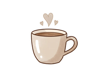 Coffee Cup with Hearts