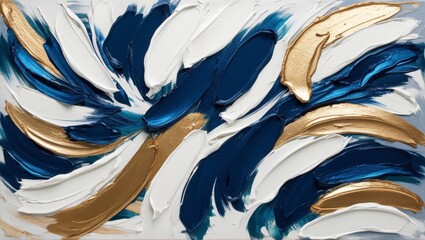 paint strokes blue gold white paint background