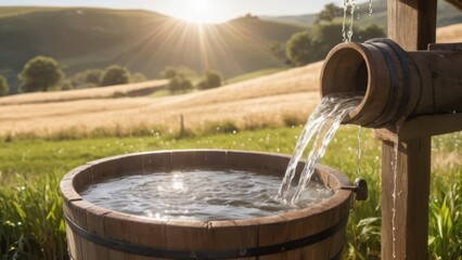 a spring of fresh cool water