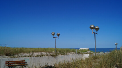 Düne, Weg zur Seebrücke, Beleuchtung, Horizont, Himmel, Urlaub, Sommer