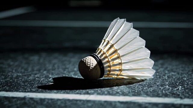 Moody Close-Up of Badminton Shuttlecock