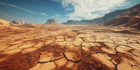 A detailed visualization of drought affected land and cracked soil textures highlighting environmental importance.