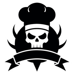 Skull Chef Maste Silhouette Vector
