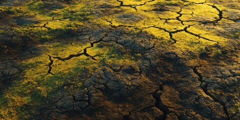 A detailed visualization of drought affected land and cracked soil textures highlighting environmental importance.