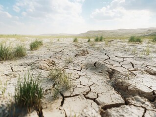 A detailed visualization of drought affected land and cracked soil textures highlighting environmental importance.