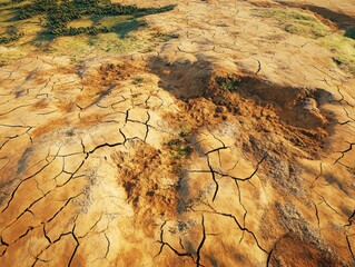 A detailed visualization of drought affected land and cracked soil textures highlighting environmental importance.