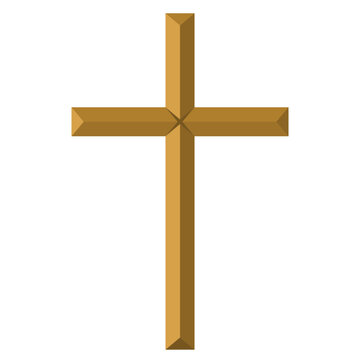 Gold cross. Golden Christian cross vector illustration