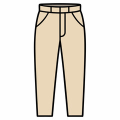 Single-Line Pants Vector on White