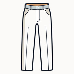 Single-Line Pants Vector on White