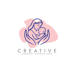 Nurturing enviroment for new mothers logo,  Parenting and Family Logo, Mother and Baby Logo vector design