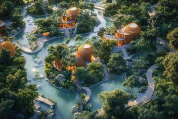 A detailed visualization of eco friendly tourism and nature trails highlighting environmental importance.