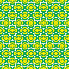 Retro Geometric Seamless Tiled Floral Pattern