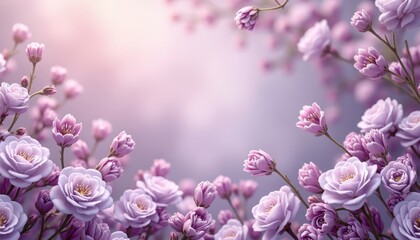 Purple rose flowers blooming in garden