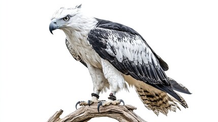 A bold harpy eagle perched majestically