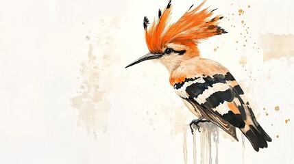 A hoopoe tilting its iconic orange crest downward