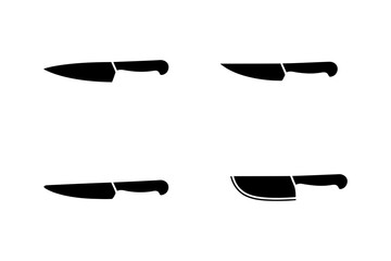 Chef knife set kitchen knives cooking tools vector