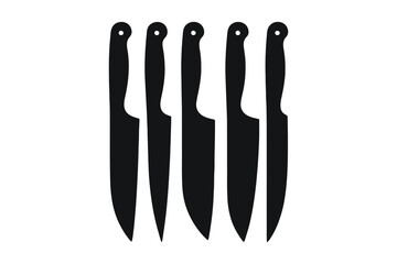 Chef knife set professional kitchen knives black