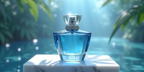Modern Perfume Bottle in Minimalist Setting - High Quality Stock Image for Commercial Use