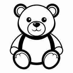 teddy black outline vector art for wallpaper