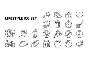Set of doodle food icons in vector style for web design and internet illustration