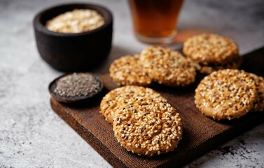 Flax seeds sesame seeds cookies
